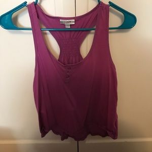 Purple tank top.
